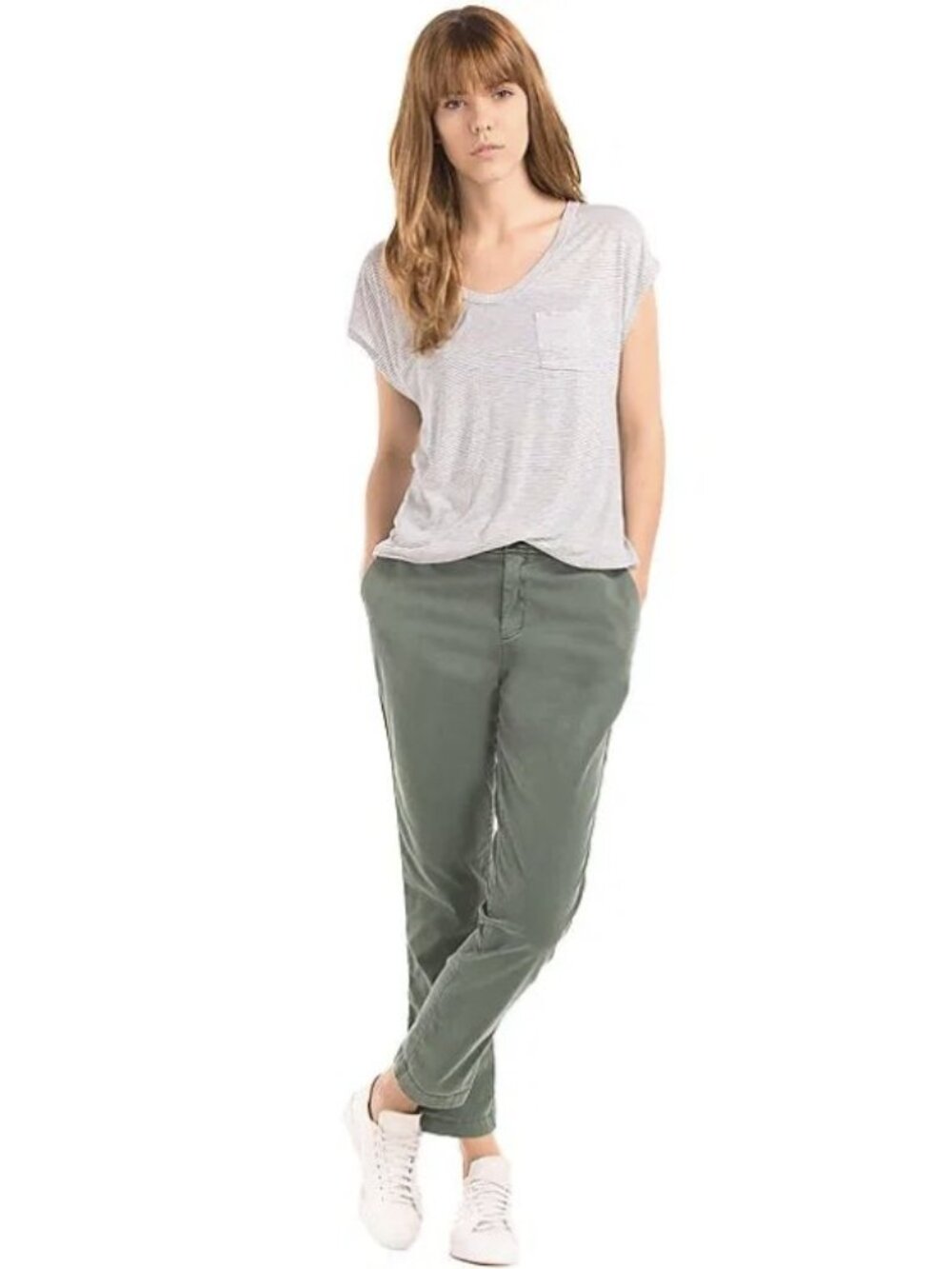Gap Women's Girlfriend Chino Pants - Olive Green - Size 4